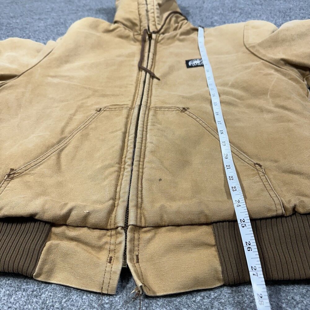 Vintage Polar King by Key Canvas Jacket Mens Large 44 Regular Khaki Hooded USA - Picture 6 of 8
